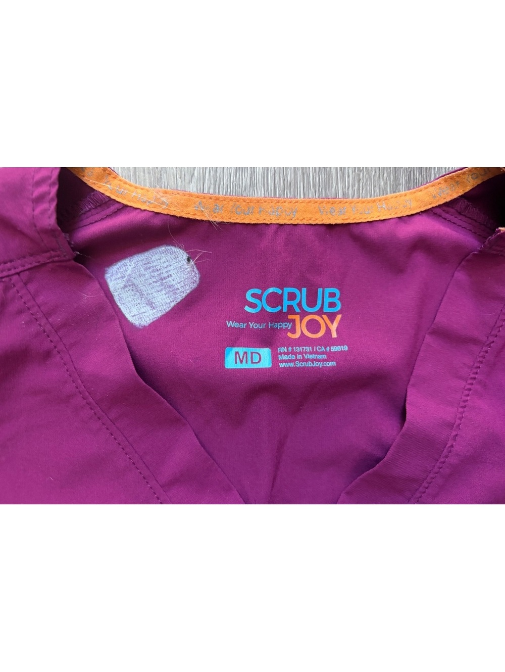 Scrub Joy Women's Medical Scrub Top in Burgundy, Size Medium